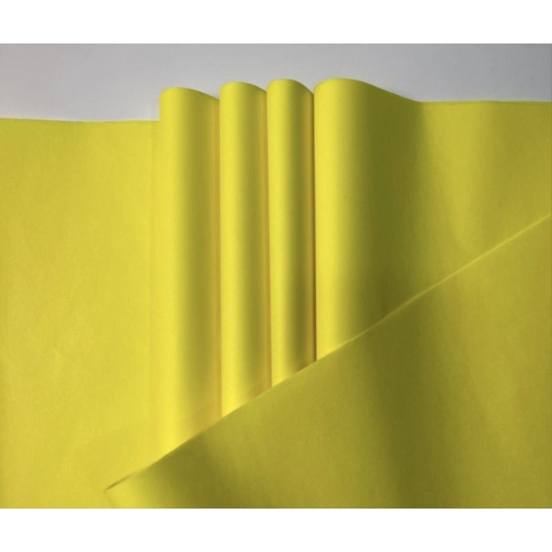 Papel de Seda Amarelo Cánario - 50x35 pct 50 folhas ou 100 folhas,  embalagem roupa,doces rococó, pipas embrulhos em Oferta na Shopee