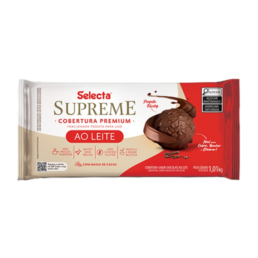 Cobertura Supreme Ao Leite Selecta 1,01kg Barra Chocolate para Derreter e Confeitaria em Oferta na Shopee