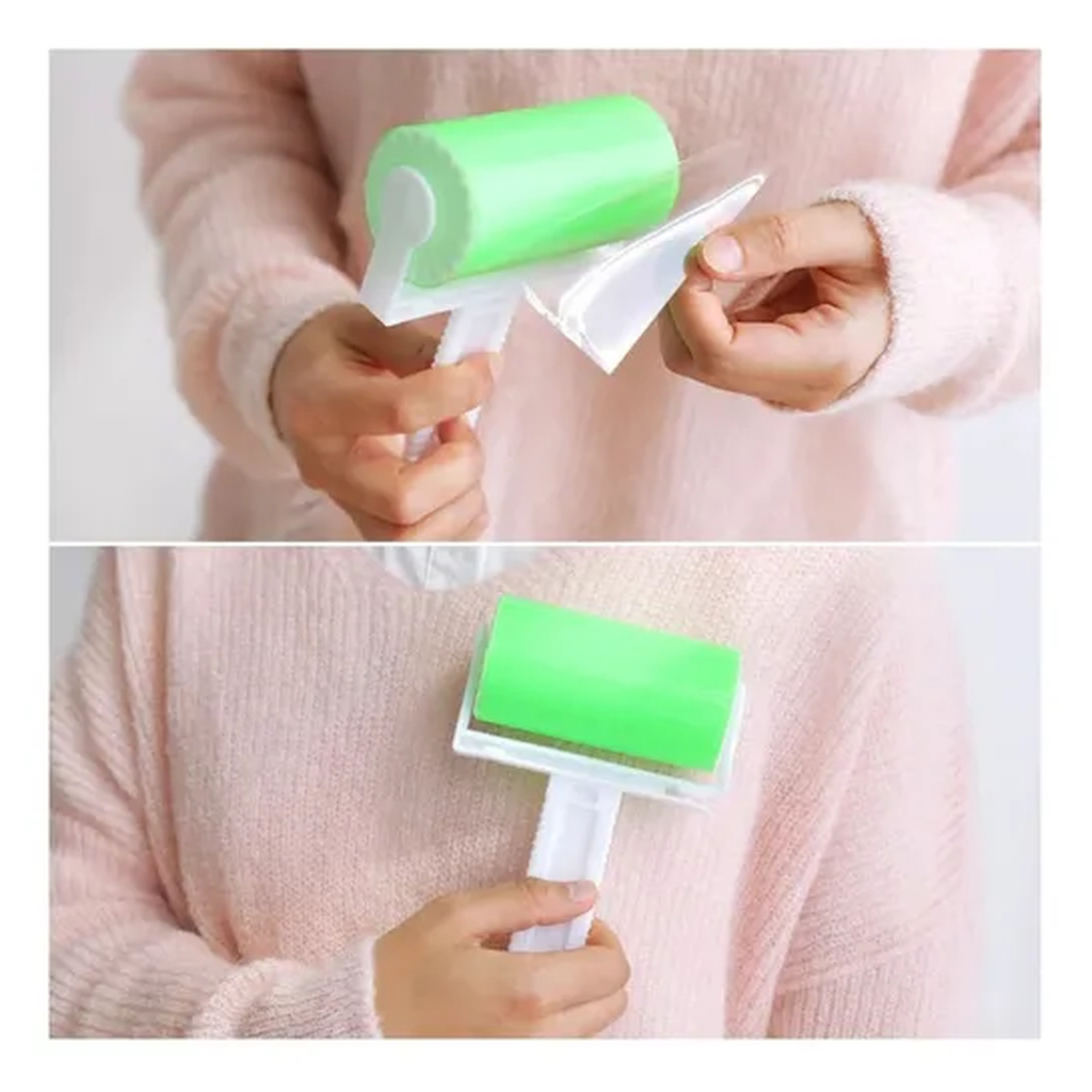 Rolo Tira Pelos Lavável Reutilizável Removedor de Fiapos e Pelos de Animais para Vestuário e Tecidos