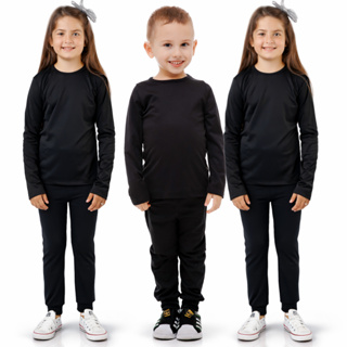 Kit 3 Conjuntos Inverno Térmico Flanelado Infantil (Blusa + Calça) 1 a 14 em Oferta na Shopee