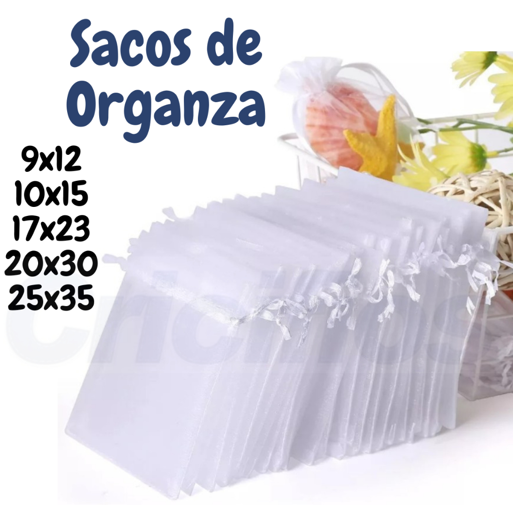 Saco Saquinho Organza Tule | 9x12cm | 10x15cm | 17x23cm | 20x30cm | Casamento em Oferta na Shopee