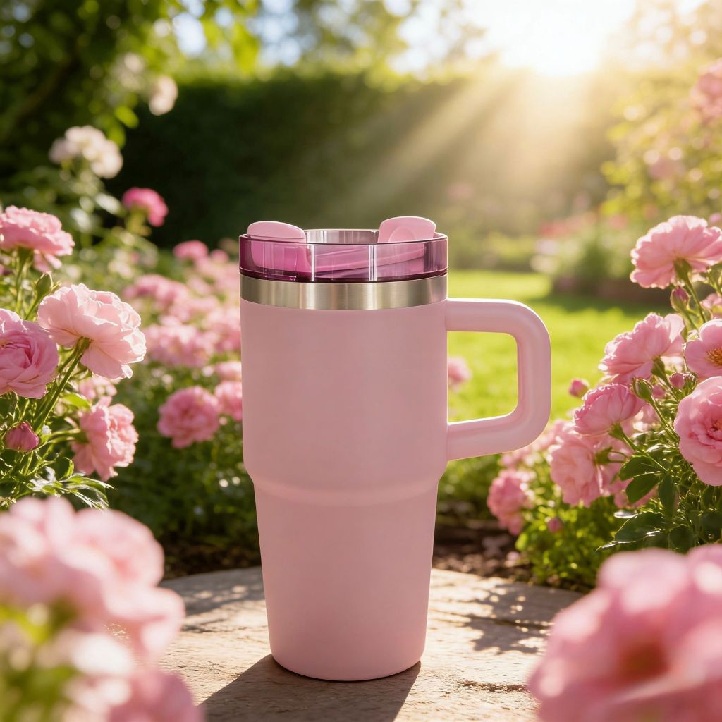 Copo Garrafa Térmico Inox Portátil Colorido  600ml com Canudo Alça e Tampa paraTrabalho Crianças