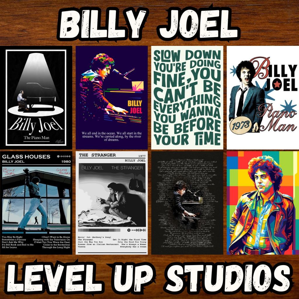 Billy Joel - Placas Quadros Decorativos Posters - Rock Clássico Piano Pop Música Internacional