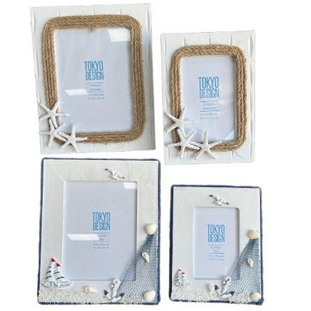 Porta Retrato Marinho Praia corda Rede em Oferta na Shopee