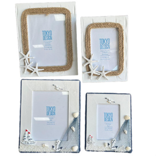 Porta Retrato Marinho Praia corda Rede em Oferta na Shopee