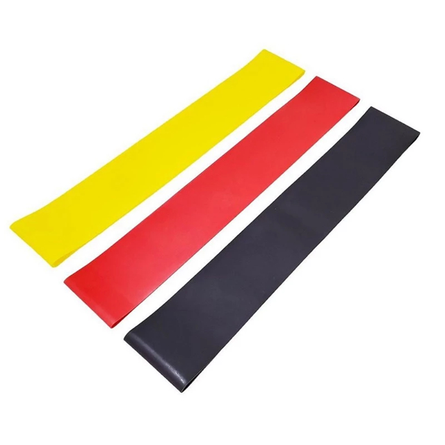 Kit 3 Elásticos de Resistência para Treino e Fisioterapia – Academia, Yoga, Musculação, Alongamento e Hipertrofia