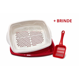 Caixa de Areia para Gato Bandeja Higiênica Furba Sanitária Areia Gatos Pet com 3 Peças E Pazinha em Oferta na Shopee