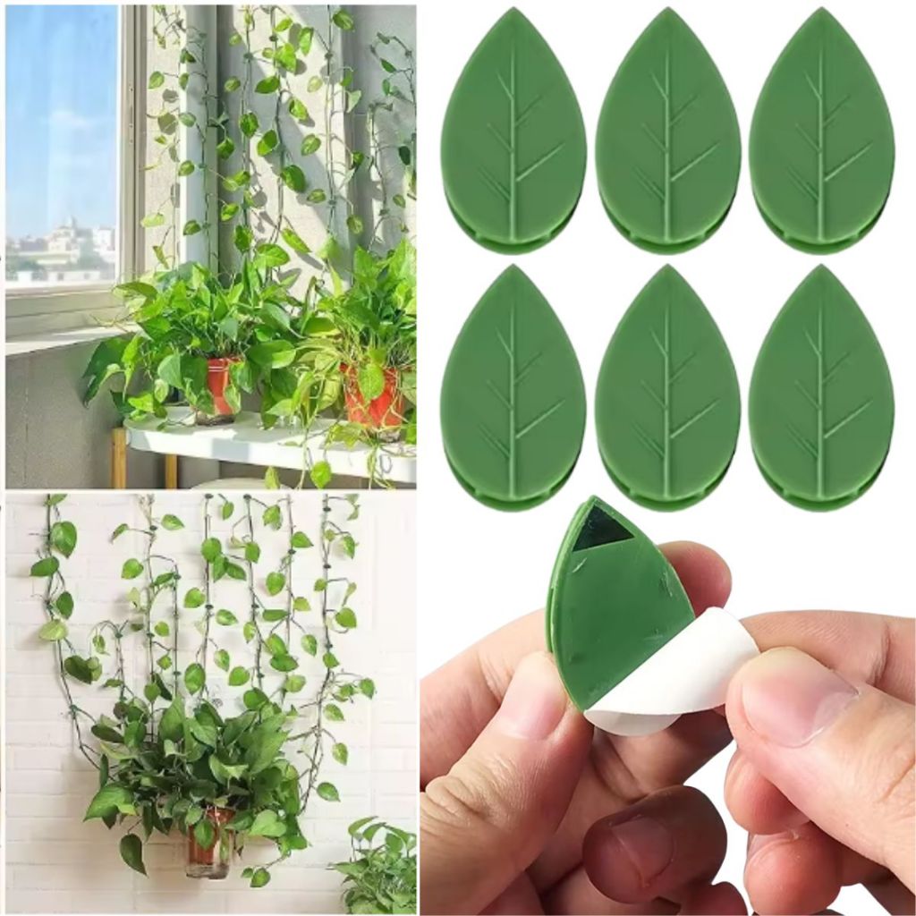 Kit 10 Clip de Planta Trepadeira Adesivo Clipe em Formato de Folha Para Plantas Pendentes Organização De Cabos