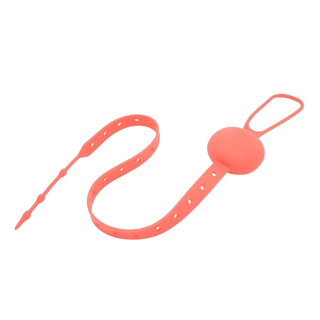 Prendedor Multiuso Silicone Leão Marcus Vermelho Marcus & Marcus prende Chupeta Talher Garrafa