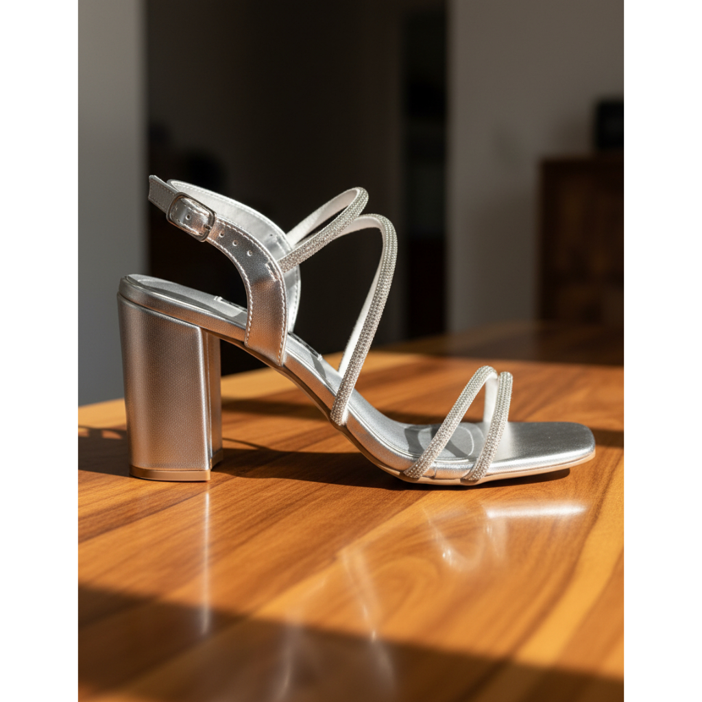 Sandália Via Marte Feminina Salto Bloco Com Strass Oferta Original