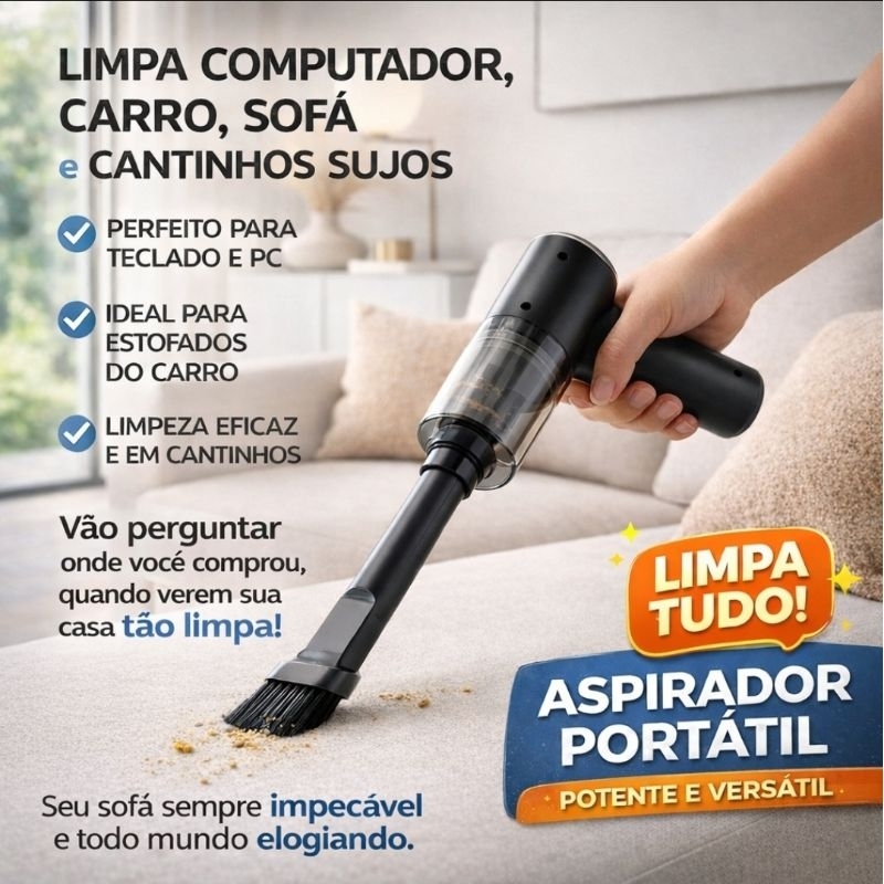 Mini Aspirador Potente Automotivo Portátil