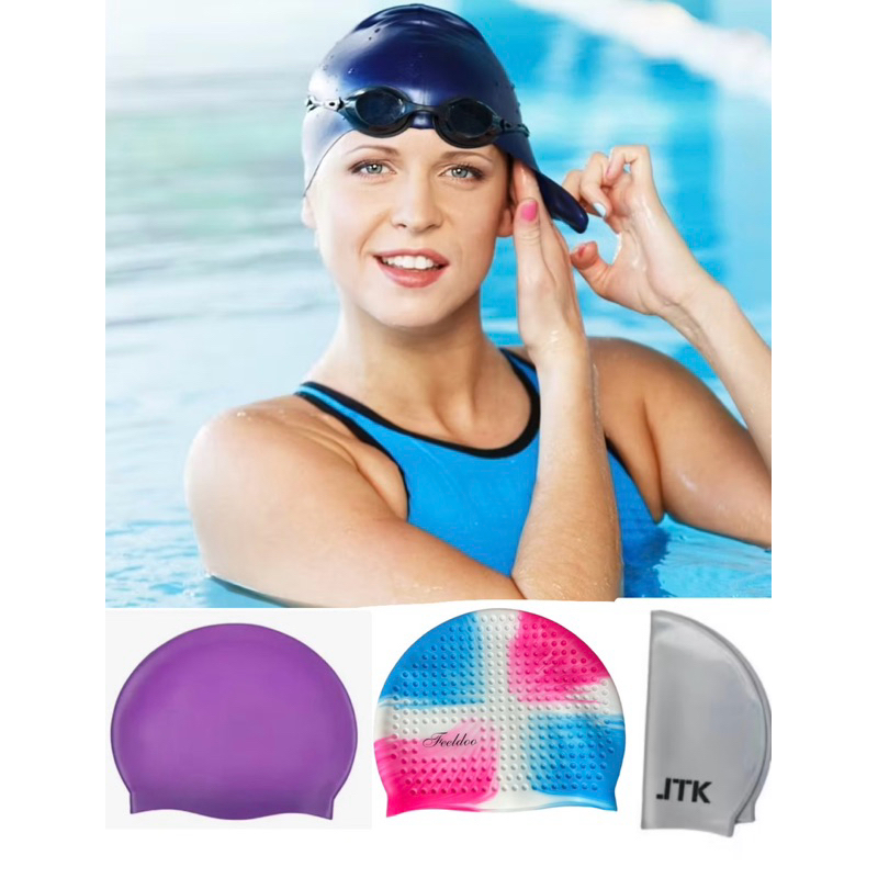 Touca De Natação De Silicone Para Hidroginastica Touca De Silicone Adulto