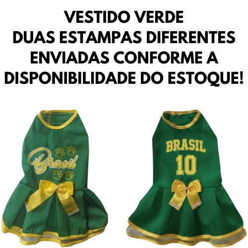 Vestido Brasil Verão Porte Pequeno a Médio Calor Roupa Pet Roupinha Para Cachorro Com Lacinho