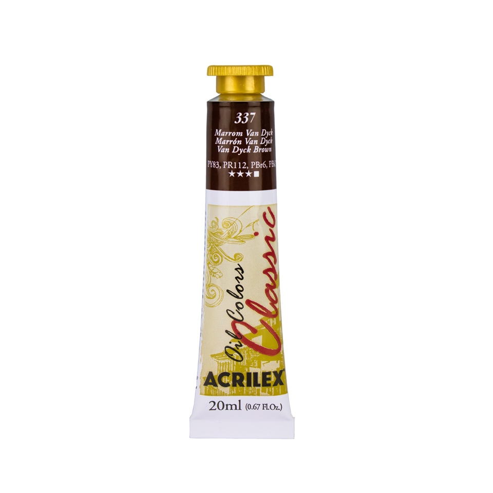 Tinta a Óleo 20ml Acrilex - Marron Van Dyck 337