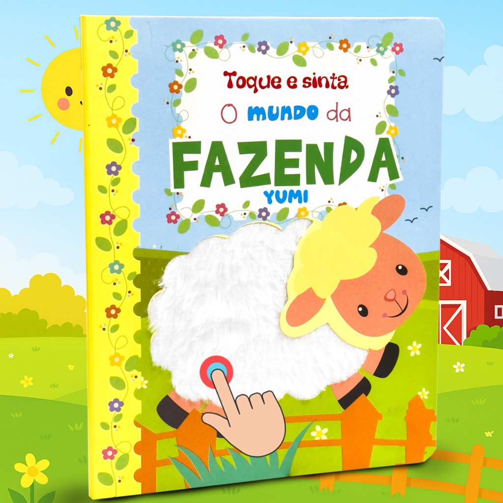 Livro Sensorial Bebê | Toque E Sinta O Mundo da Fazenda Texturas Para Crianças em Oferta na Shopee