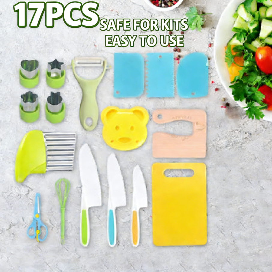 Kit 17 Peças Montessori Cozinha Infantil Educativa Facas Seguras Didático Presente Menina Menino +3 Anos em Oferta na Shopee