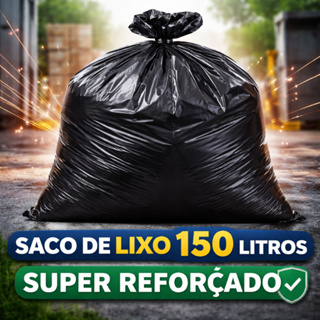 Saco de Lixo 150 Litros preto Reforçado Uso Pesado em Oferta na Shopee