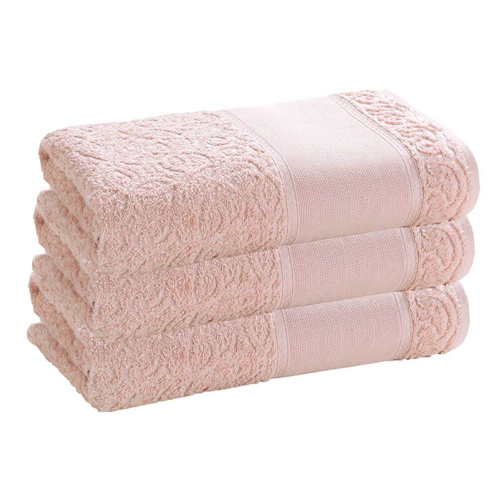 Detalhes do Kit Toalhas de Lavabo Sofia para Bordar com 3 unidades - Dohler
