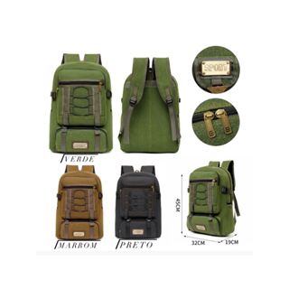 Mochila Bolsa Lona Reforçada Masculina Feminina Moda Style Qualidad Resistênte Unissex RC-51055 em Oferta na Shopee