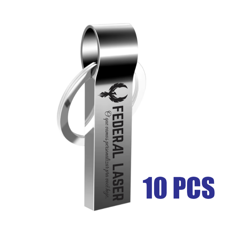 Pen Drive 4GB USB 2.0  Metálico Personalizado – Kit com 10 Unidades