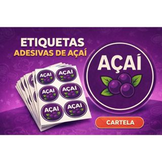 200 Etiquetas Adesivas Redondas para Açaí – Ideal para Copos e Delivery em Oferta na Shopee