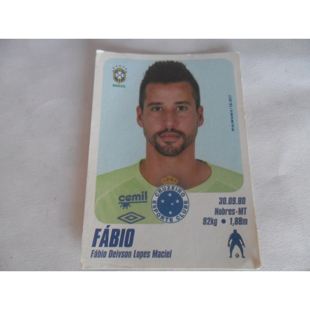 Figurinha Fabio Cruzeiro brasileirão 2017 nunca colada