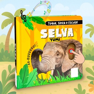 Livro Infantil Bebê Toque, Sinta E Escute Animais da Selva Livro Sensorial Texturas Sons Premium em Oferta na Shopee