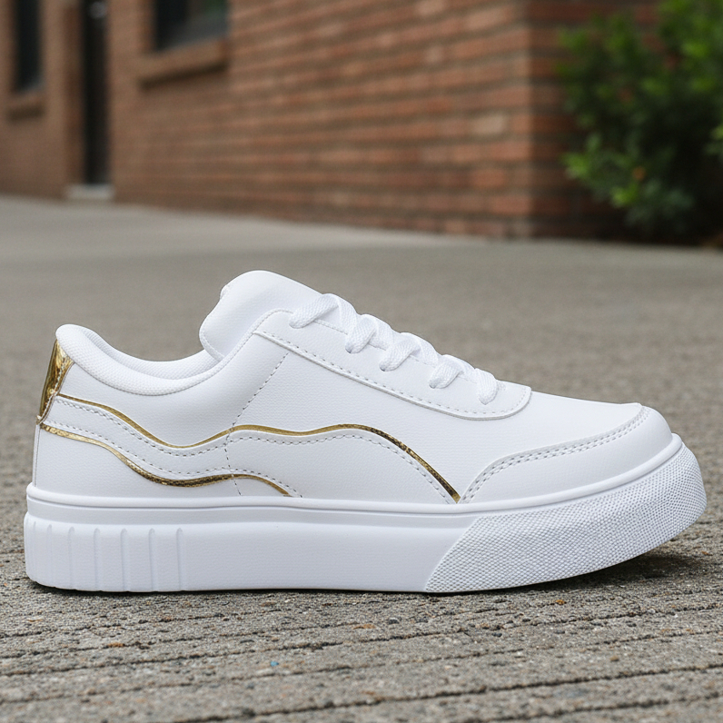 Tênis Feminino Branco Plataforma Leve Ideal para Looks Modernos Sapato Academia Leve