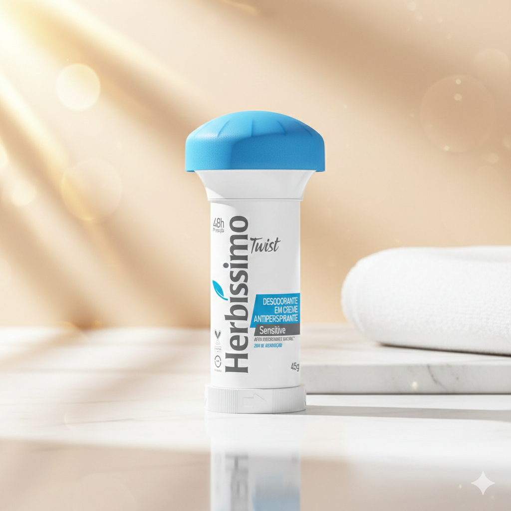 Desodorante Twist Antitranspirante Sensitive Herbissimo 45G em Oferta na Shopee