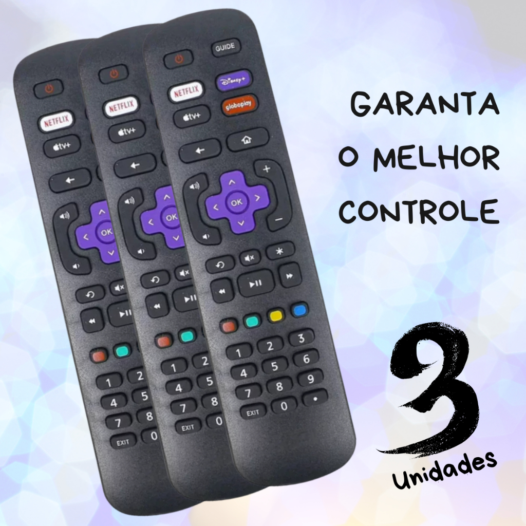 Controle Remoto Compatível Com Philco AOC Roku Smart Tv