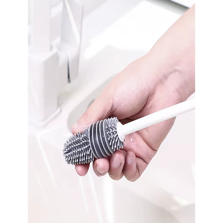 Escova de Silicone para Copos e Garrafas 31cm Cinza Chumbo Limpeza Profunda 1 2 ou 3 Unidades