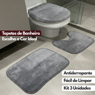 Jogos de Tapetes para Banheiro 3 Peças Algodão Pelúcia Macio Antiderrapante Conjunto em Oferta na Shopee
