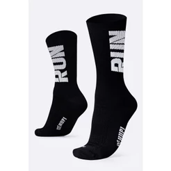 Meia HUPI RUN Preto/Branco para Corrida 1 Par, Tamanho 36-42