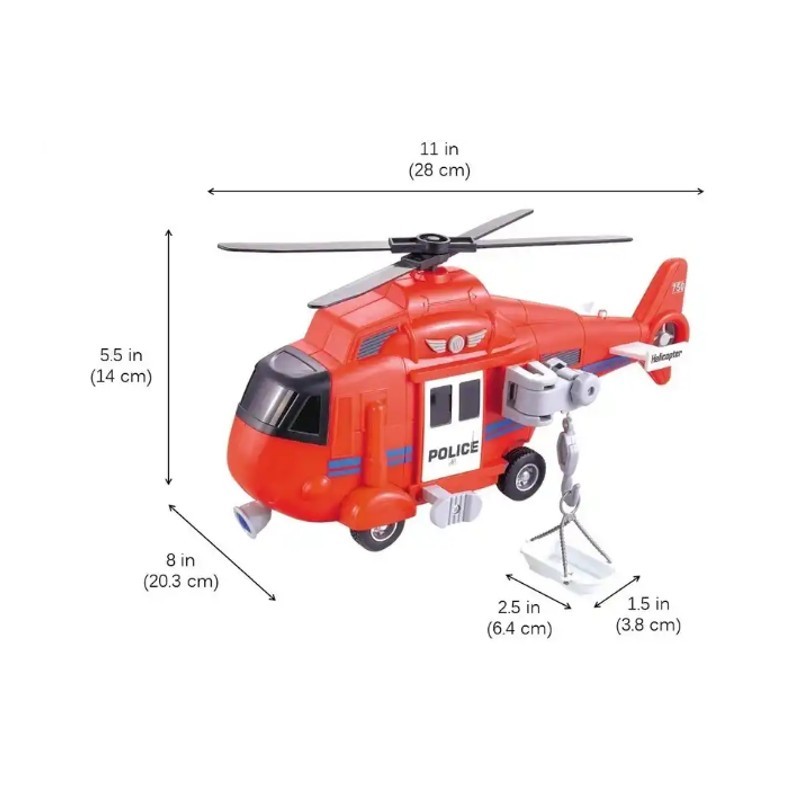 Helicóptero de Bombeiro com Fricção Som e Luz 1:16 - Brink Center · foto 2