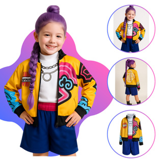 Fantasia Guerreiras Kpop Infantil Rumi Guerreira K-Pop Luxo Dança Show Menina Carnaval Dia Das Crianças em Oferta na Shopee