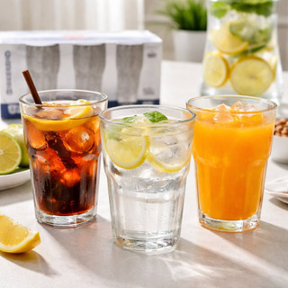 Kit 3 Copo de Vidro 350ml Suco natural Vitamina Drink e coquetéil Refrigerante e água visitas