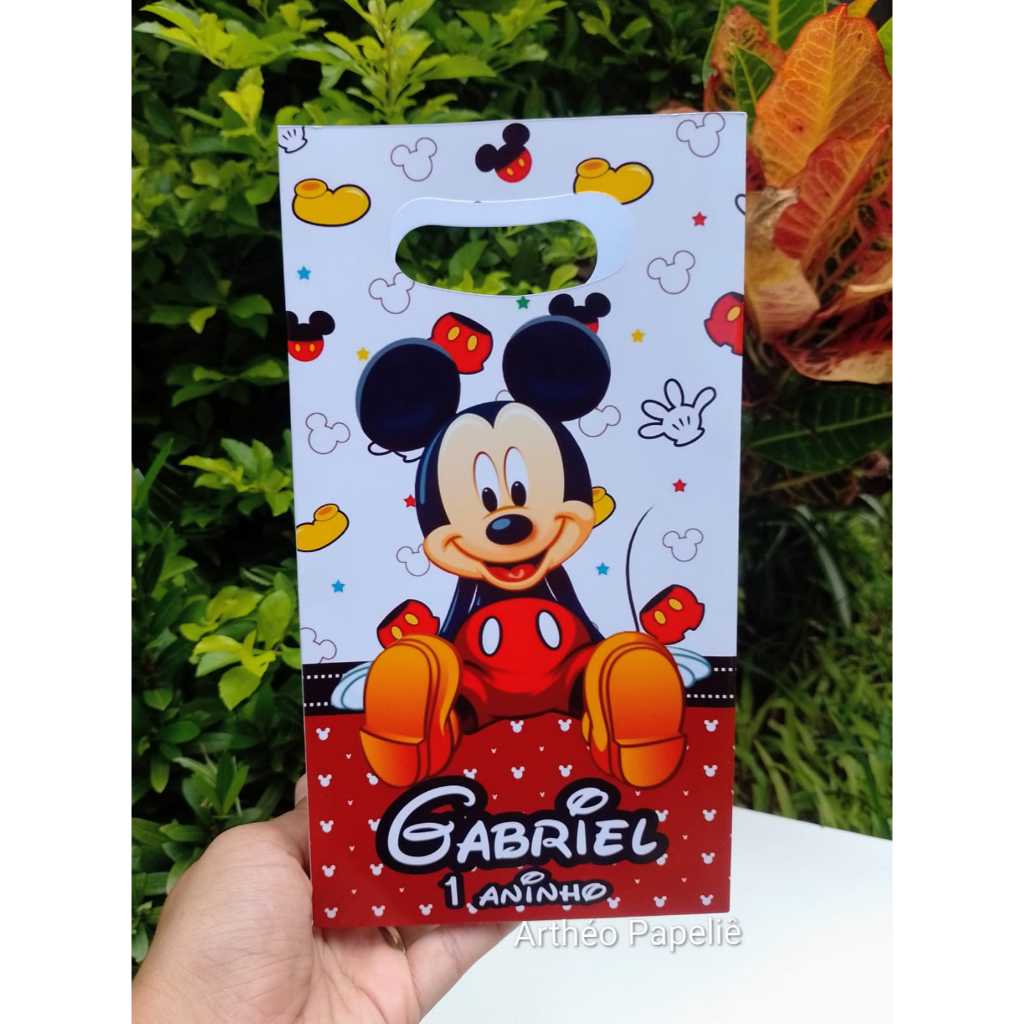 Sacolinha Surpresa M Personalizada MICKEY para lembrancinha  - PEGUE E MONTE - SACOLINHA SURPRESA/ ANIVERSÁRIO