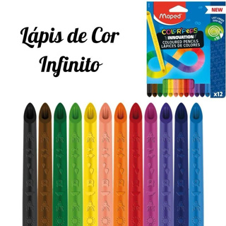 Lápis de Cor 12 Cores Infinity Color Peps Triangular Infinito Maped em Oferta na Shopee