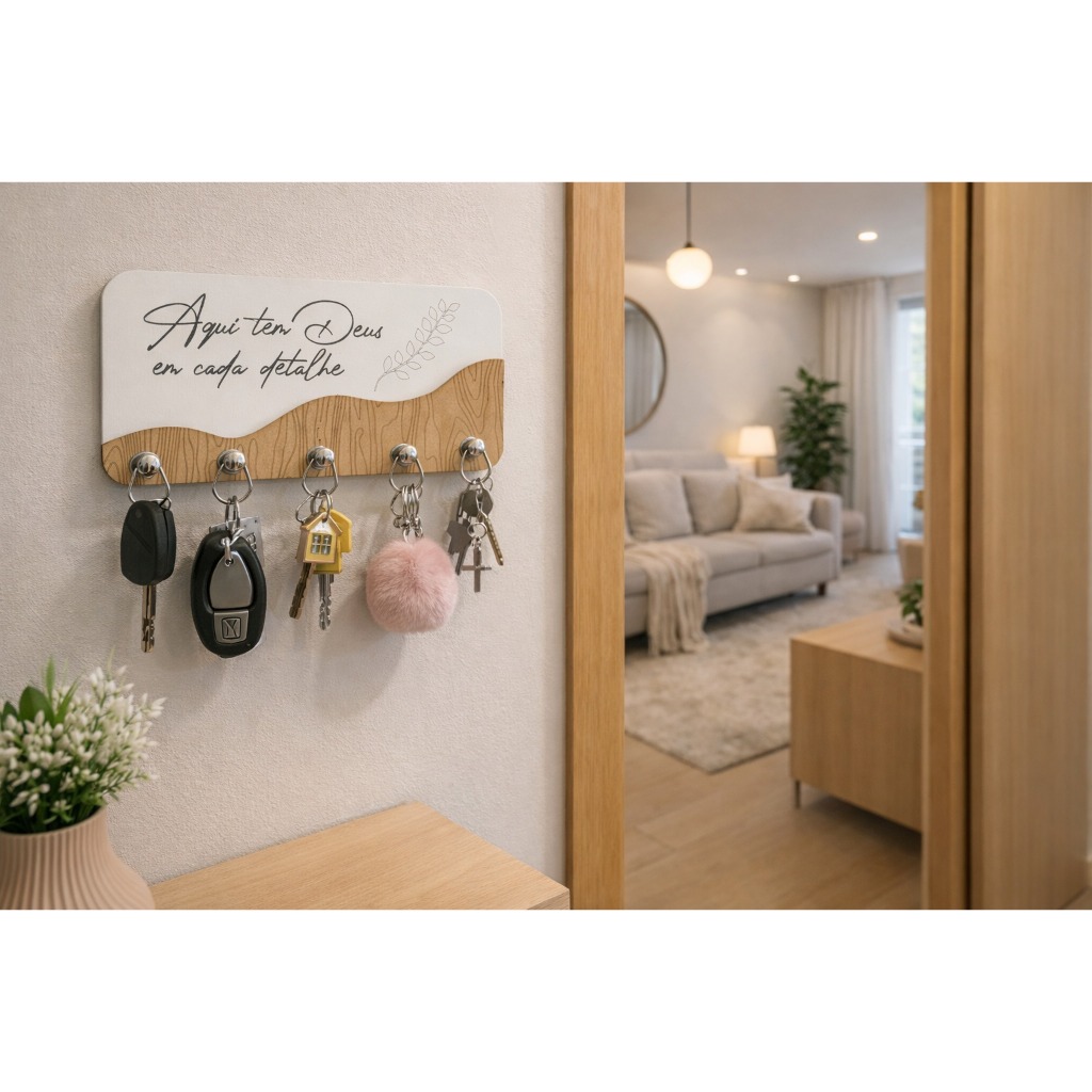 Porta Chave Personalizado Com Frase Em MDF Decorativo para Sala e Quarto em Oferta na Shopee