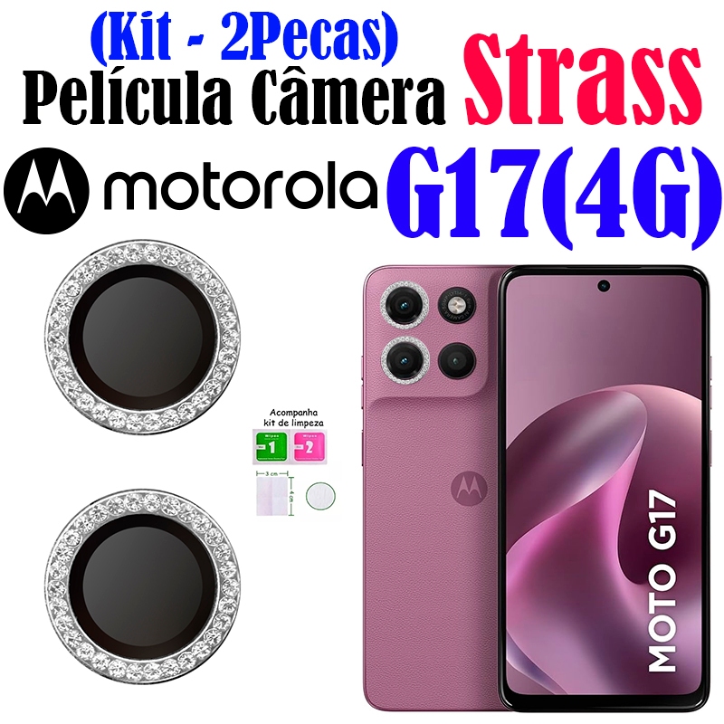 Kit (2 Pecas) Película Câmera Strass G17(4G) MOTOROLA Protetor Da Lente Colorido