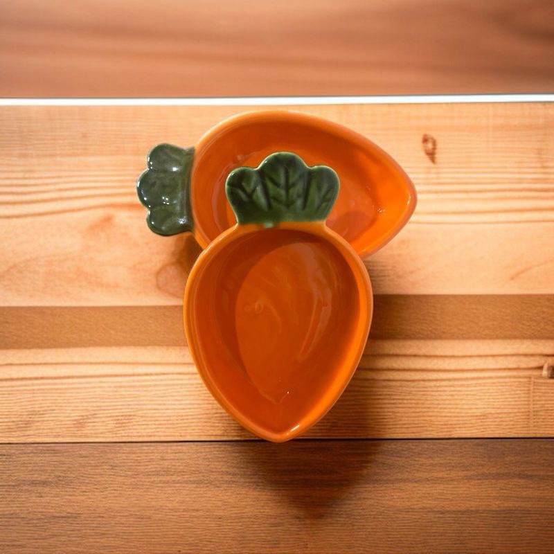 Kit 2 Bowl Cumbuca Cenoura De Cerâmica louça decoração coelho Páscoa molhos geleias pimentas