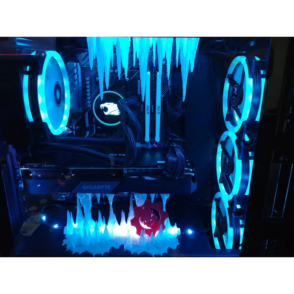 Decoração Pc Gamer Ice Gelo Setup Gamer Gabinete Enfeite Cor Trasnparente