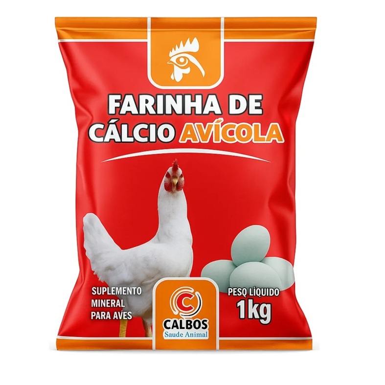 Farinha de Cálcio Avícola Calbos 1kg - Suplemento Mineral para Aves