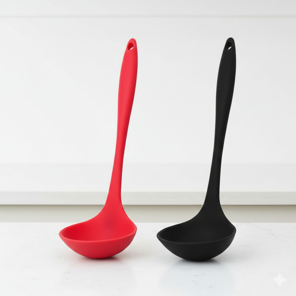 Concha de Feijão Silicone Cabo Longo | Não Risca Panela Resistente ao Calor Utensílio Cozinha