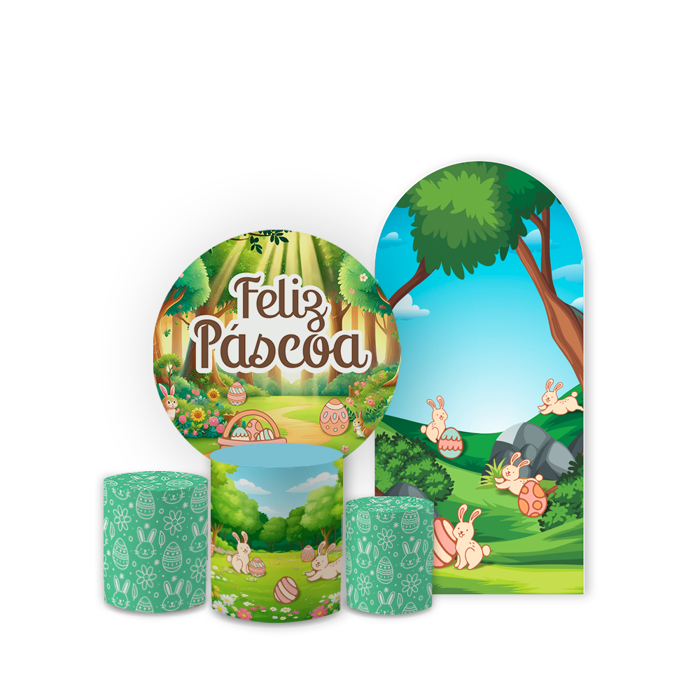 Kit Capas Casadinho Feliz Páscoa Decoração Completa Painéis Decorativos Estilo Cute Alta Definição