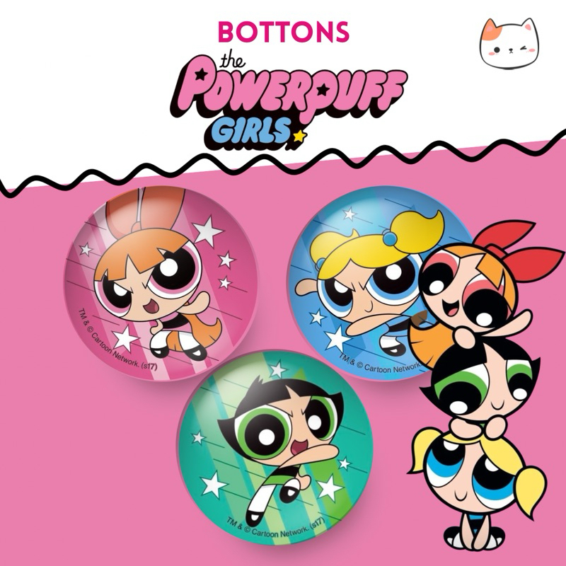 Kit 3 bottons As Meninas Superpoderosas The Powerpuff Girls tamanho 3,2cm ou 4,4cm broche/buton/boton/pin em Oferta na Shopee