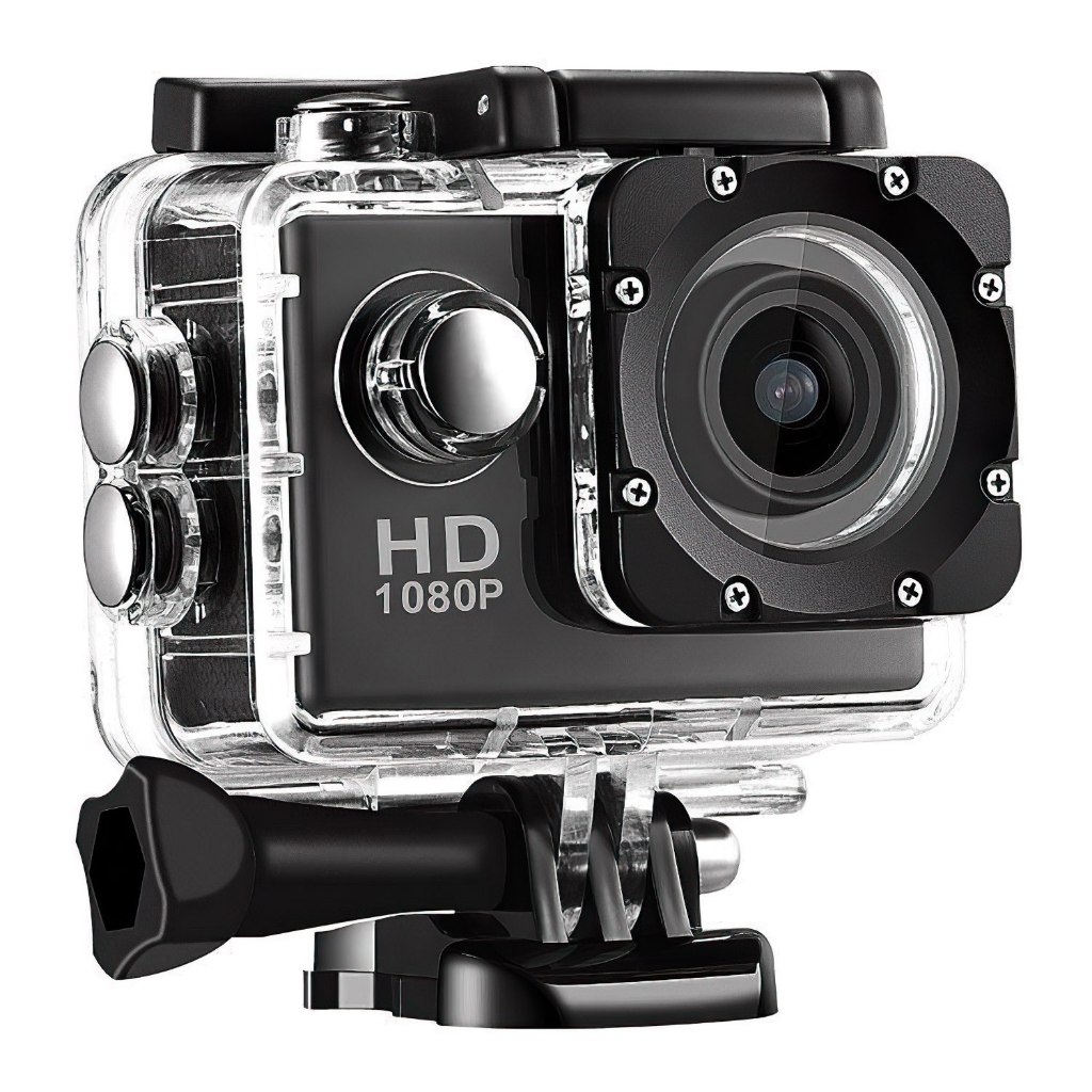 Câmera De Ação Action Cam Full HD 1080p À Prova D'água Esportiva Completa + Acessórios