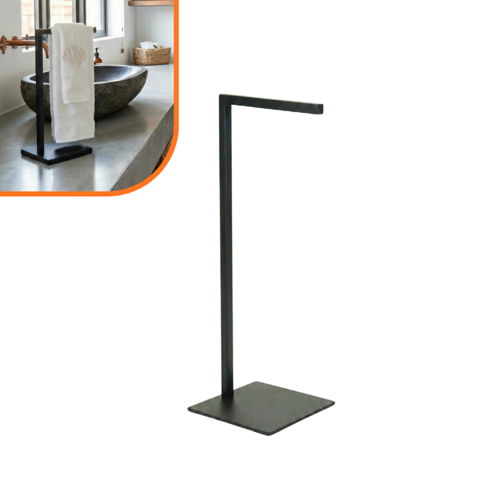 Porta Toalha De Pia Bancada Lavabo, Banheiro Elegante Decor Preto - 1 Toalha