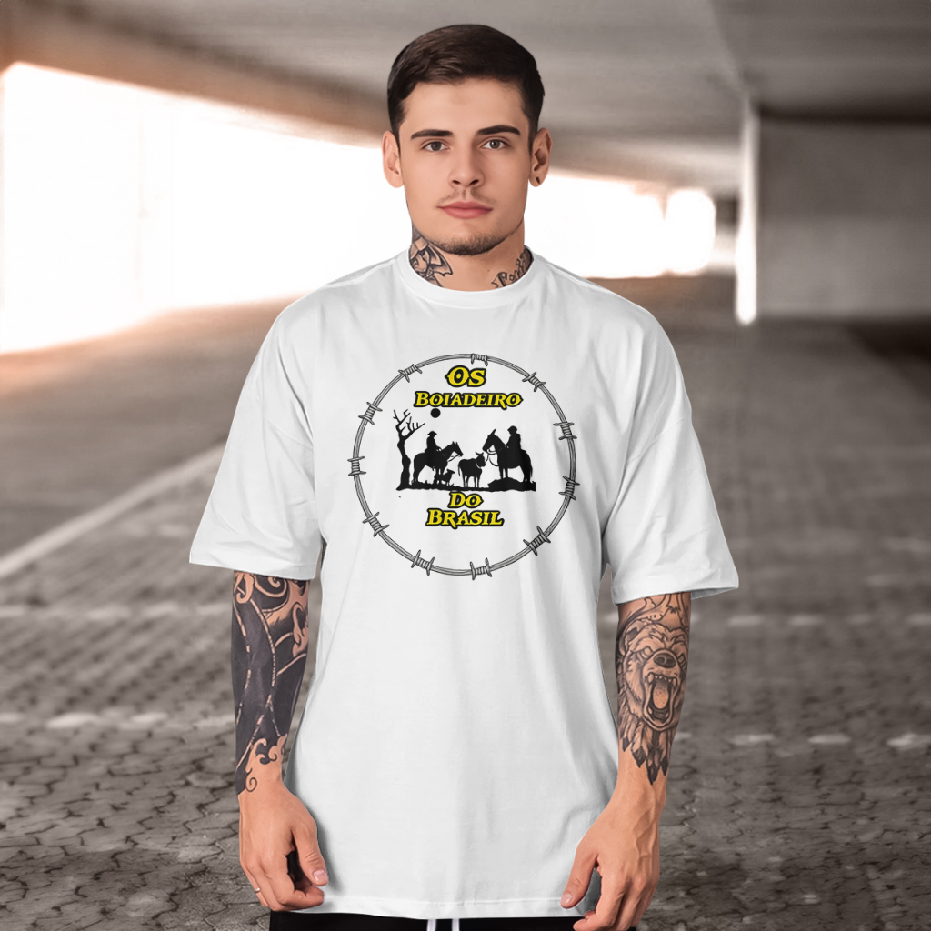 Camiseta Logo dos Boiadeiros do Brasil 100% Algodão Premium moda 2026