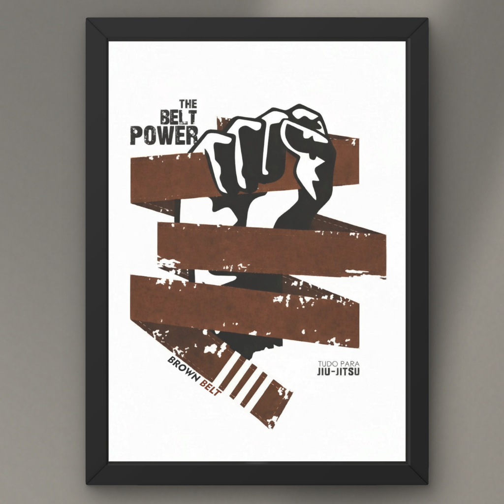 Quadro Placa Decorativo Personalizado Faixa Marrom Jiu-Jitsu The Belt Power Artes Marciais